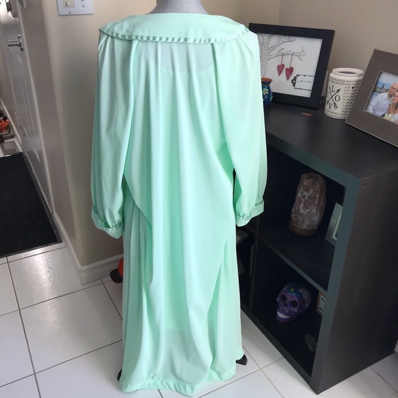1960’s Vintage Mint Green Nightgown set / Peignoir - Picture 5 of 9